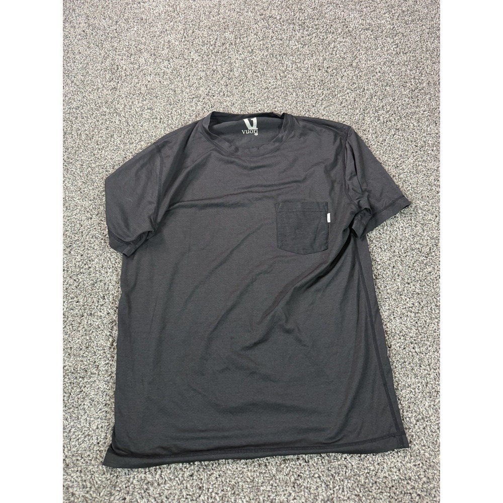 Vuori Tradewind Performance Pocket Short Sleeve T Shirt Men's Size Medium Black